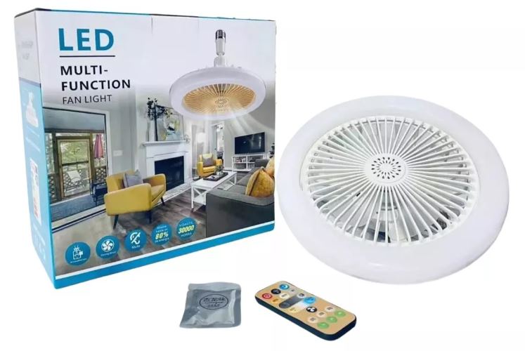 Ventilador de Techo con Luz Lámpara LED Silenciosa para Salón