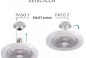 Ventilador de Techo con Luz Lámpara LED Silenciosa para Salón