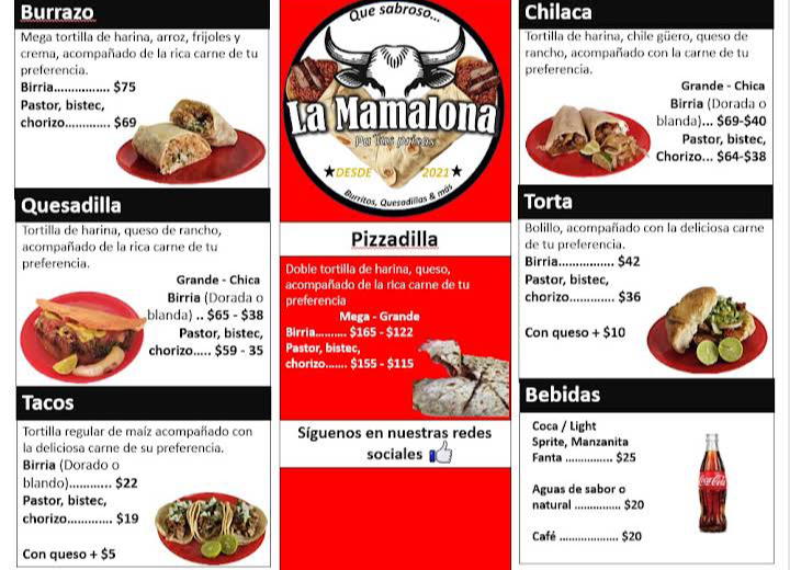 La Mamalona Tacos, tortas y burritos