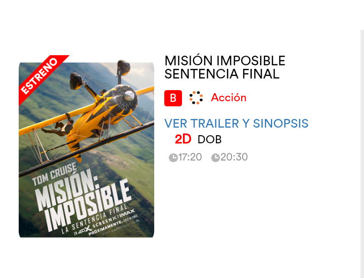Henry Cinemas película de Misión imposible sentencia final